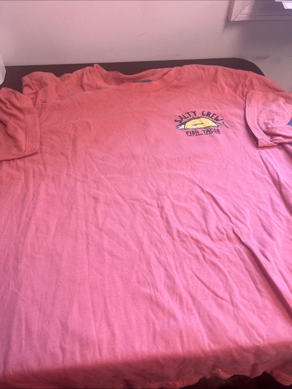 Salty Crew Coral Short-Sleeve Tee with Fish Tacos Chest/Back Graphic